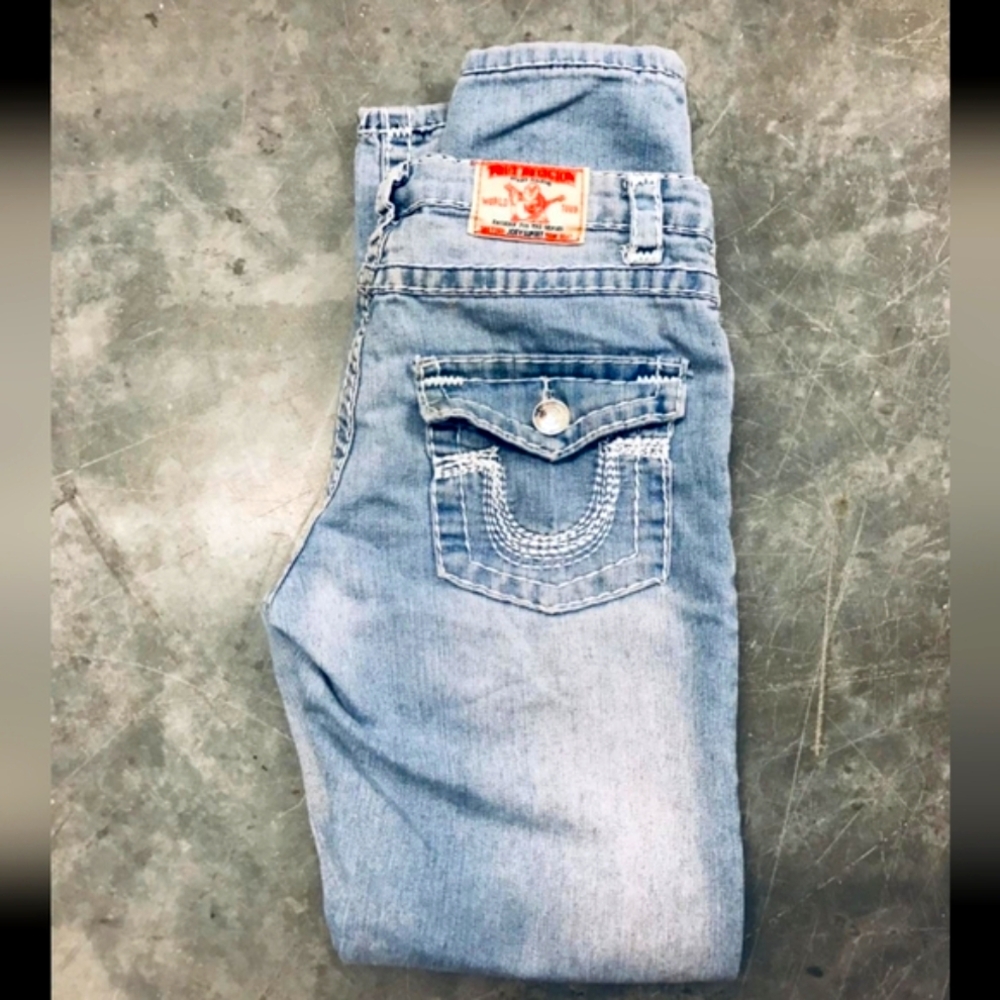 Authentic True Religion Faded Light Blue Denim Jeans - Picture 8 of 8